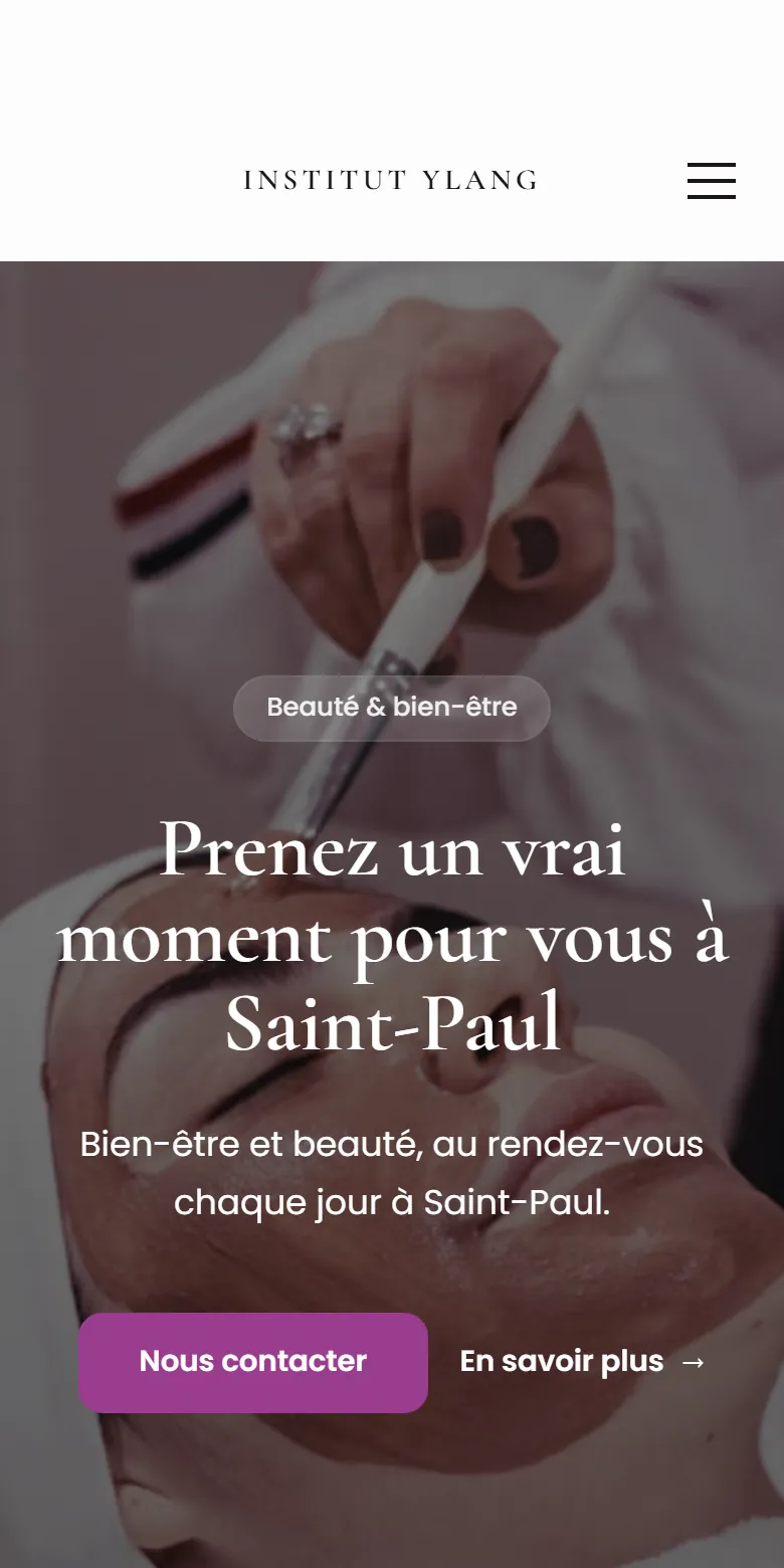 Exemple de site BIEN-ÊTRE produit par Démarre, vu sur téléphone